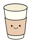 Kawaii paper coffee or tea cup